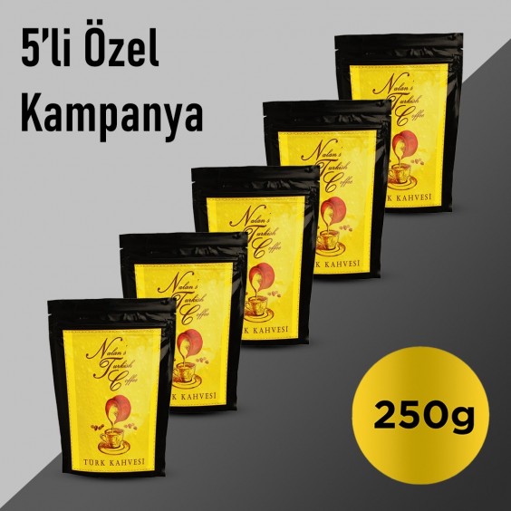 Nalan's Rio Mınas Çekirdek Türk Kahvesi 5'li Paket 250 Gr